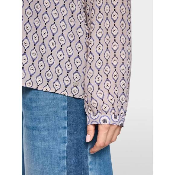 NEW MARC CAIN bow with frill blouse in lavendar print - Picture 3 of 4